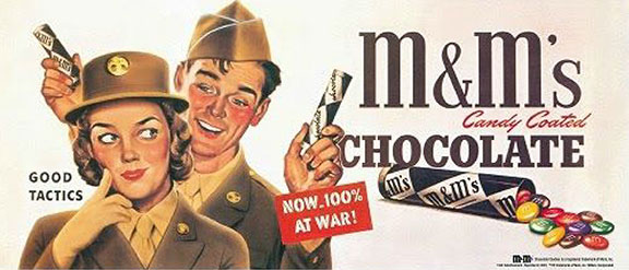 M&Mâ€™s candies, 75th anniversary of M&Mâ€™s, popular confections, M&Mâ€™s Mars history, history of popular candy, official candy of WWII, M&Mâ€™s brand, custom M&Mâ€™s